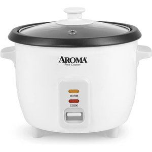 Housewares Aroma 6-cup (cooked) 1.5 Qt. One Touch Rice Cooker, White (ARC-363NG)